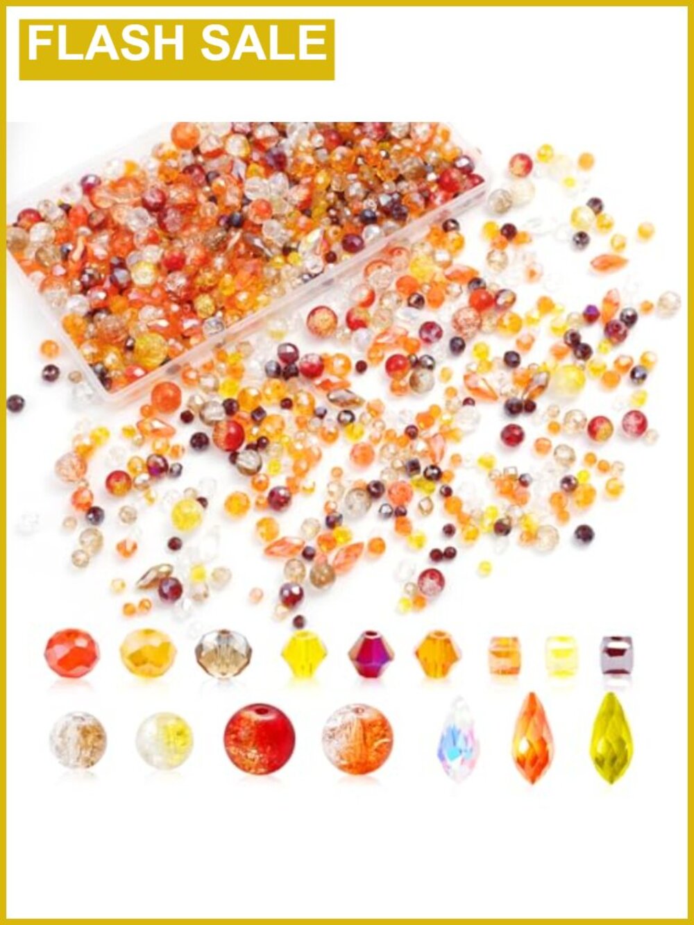 1000pc Crystal Glass Beads for Jewelry Making DIY Crafts 5 Shapes